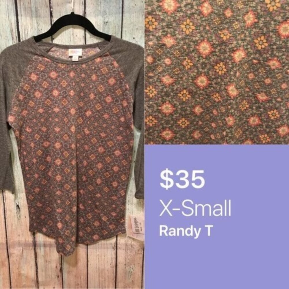 Lularoe Randy 3/4 Sleeve Tea Shirt XS